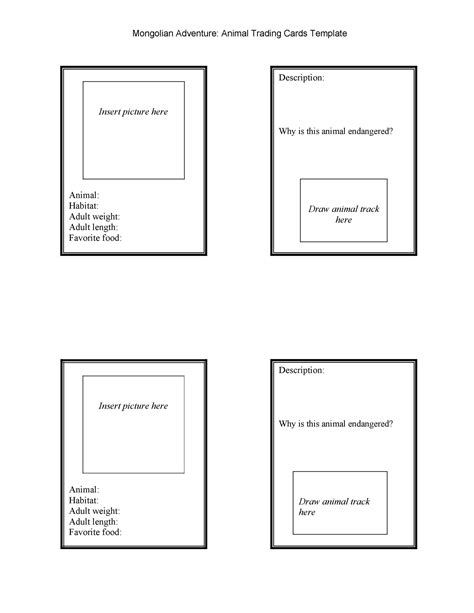 Trading Card Template .